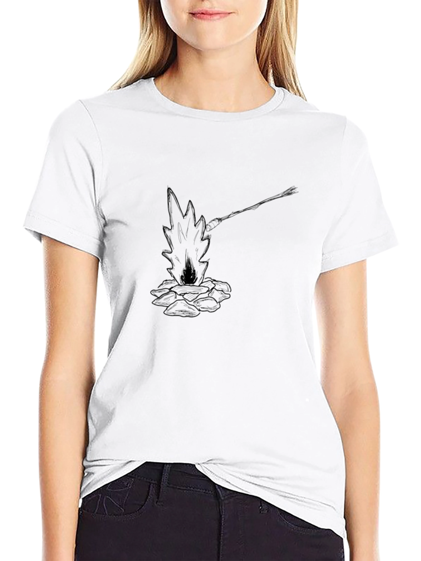 Campfire Graphic T-Shirt - Black Cotton Tee