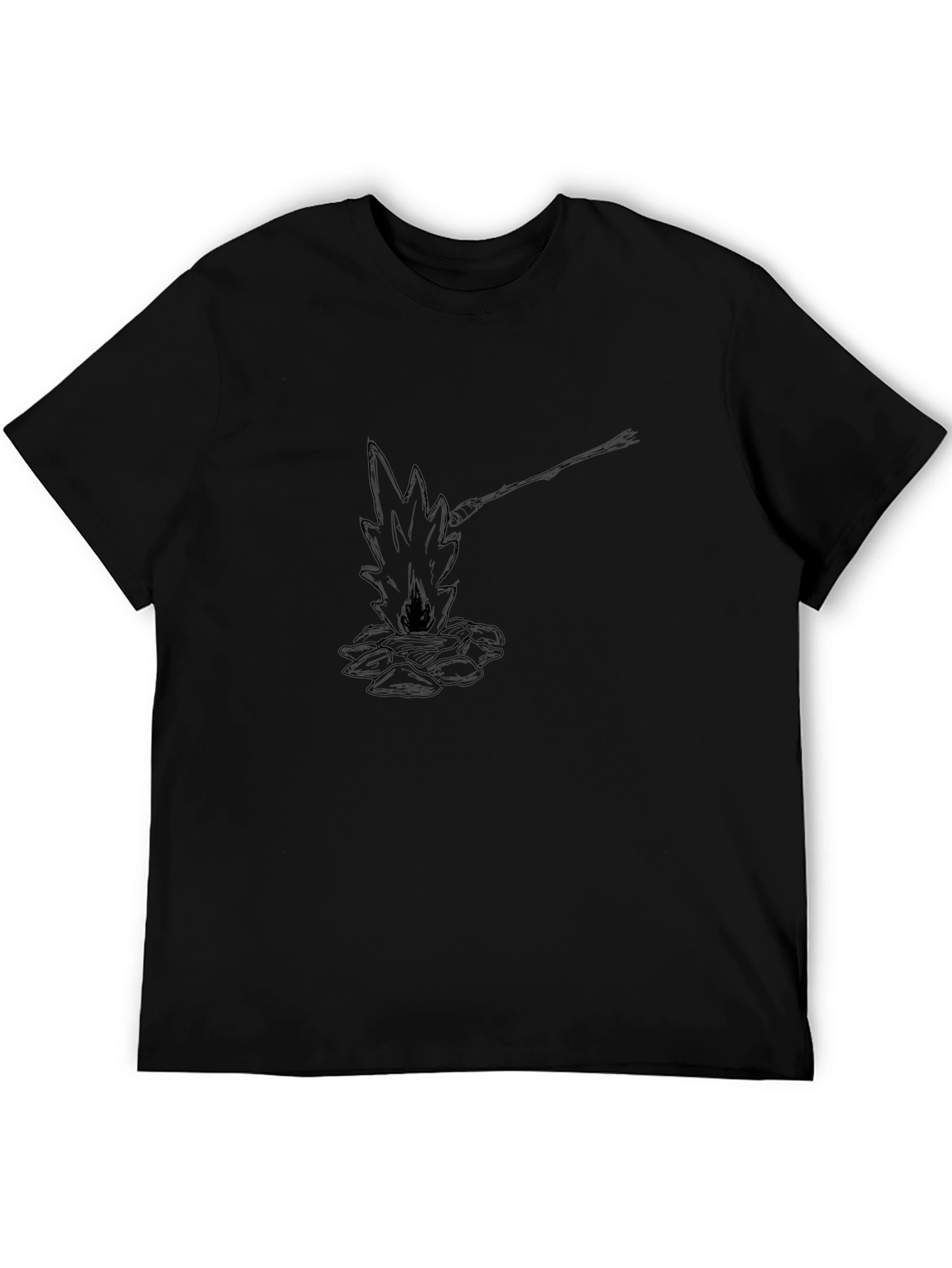 Campfire Graphic T-Shirt - Black Cotton Tee
