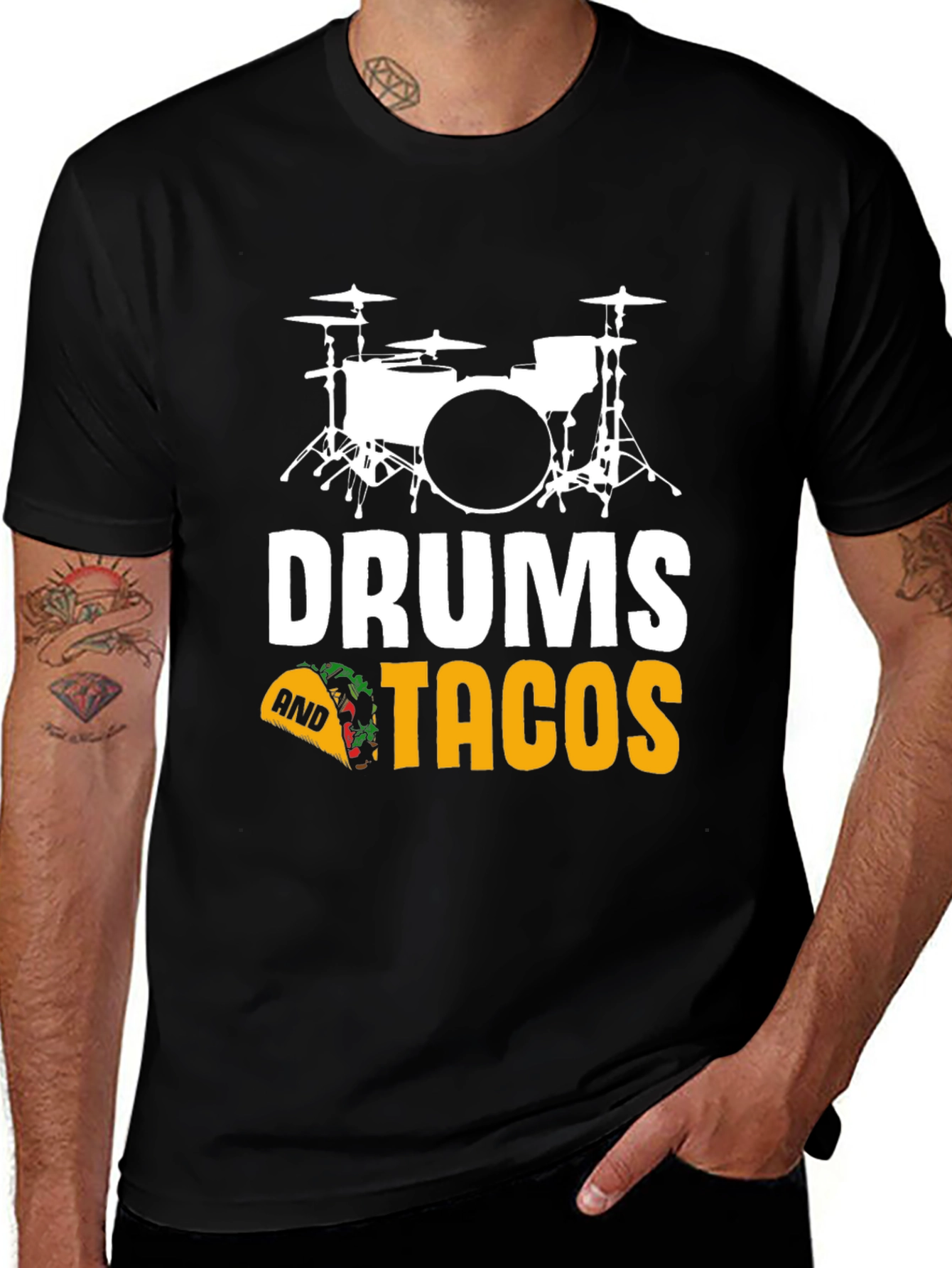 Drums and Tacos Graphic T-Shirt