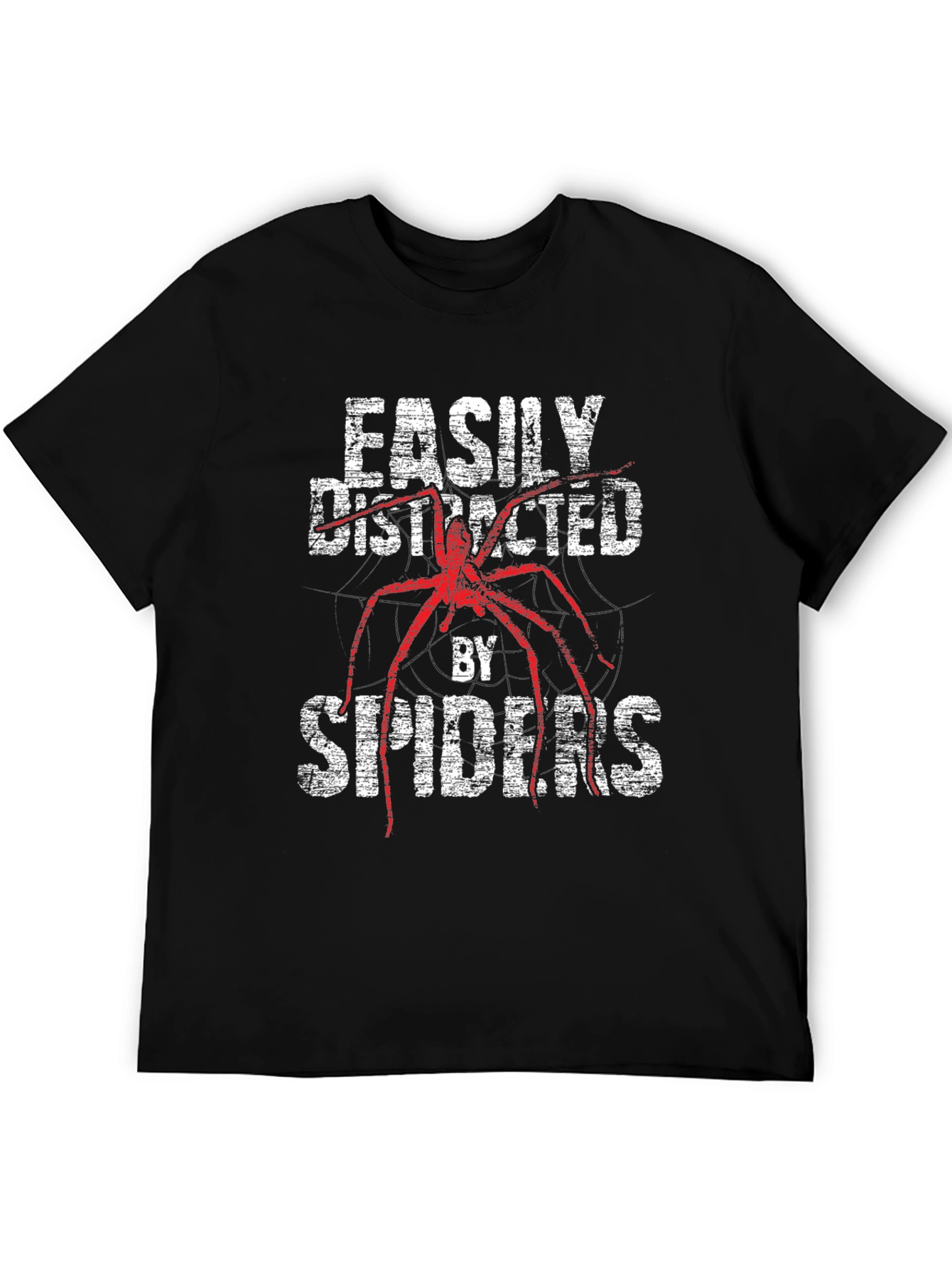 Easily Distracted By Spiders Funny T-Shirt