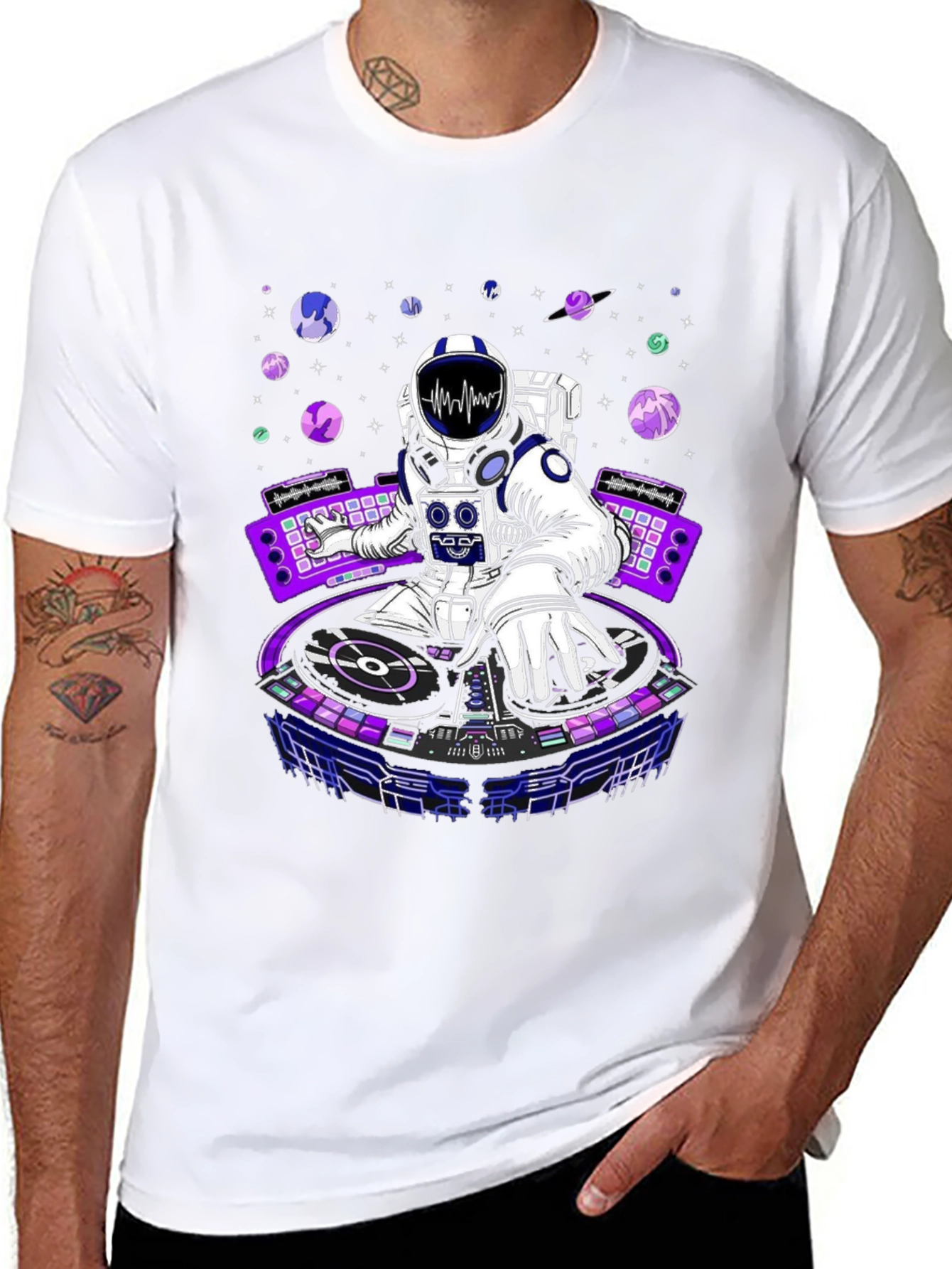 Astronaut DJ Graphic T-Shirt - Space Rave Tee