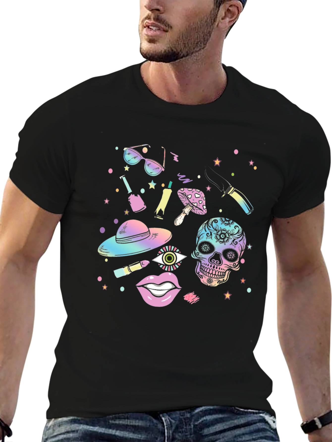 Psychedelic Rainbow Graphic T-Shirt