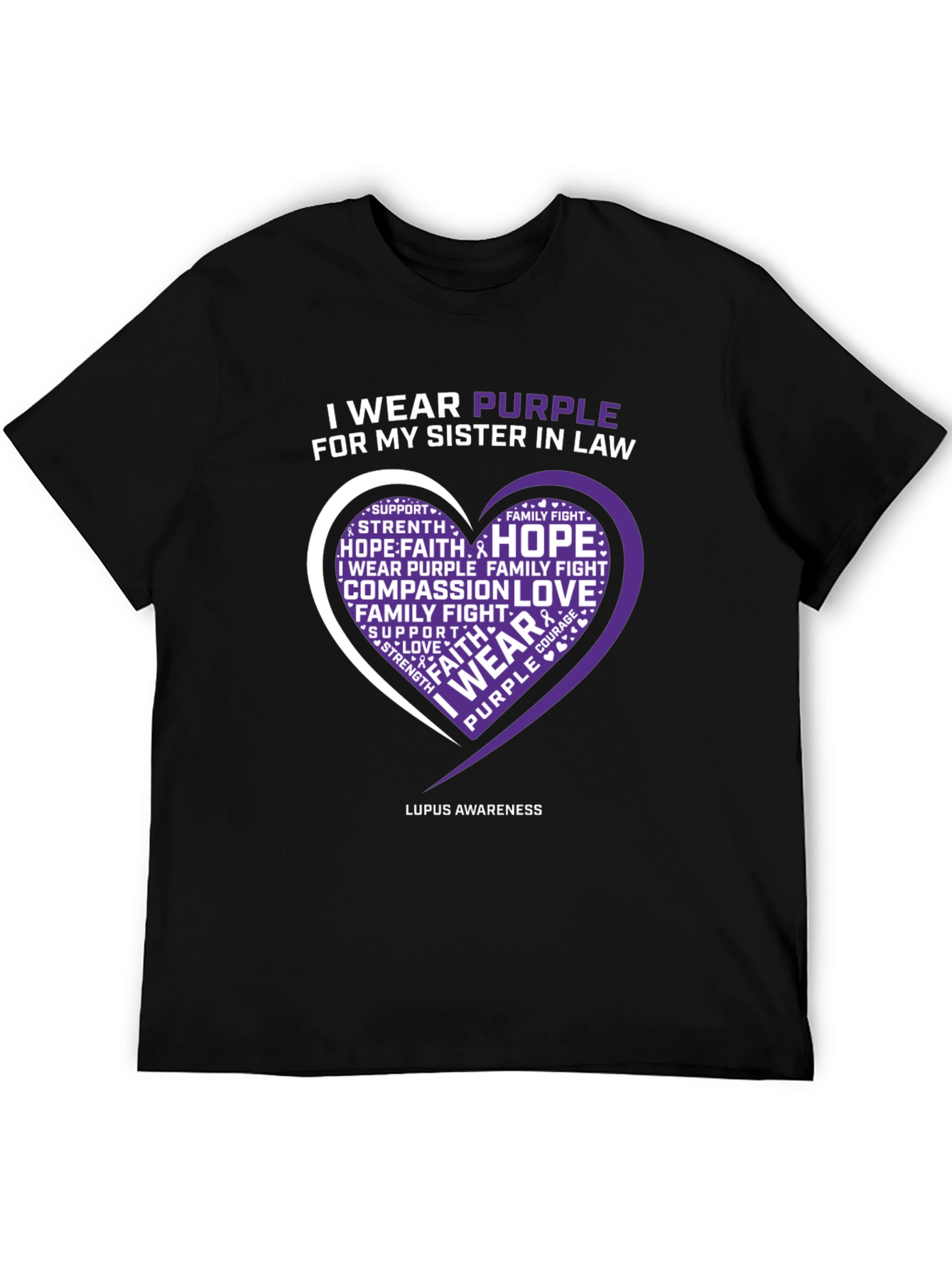 Purple Lupus Awareness Heart T-Shirt