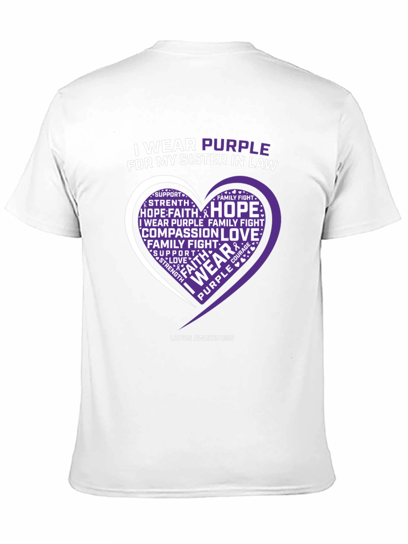 Purple Lupus Awareness Heart T-Shirt