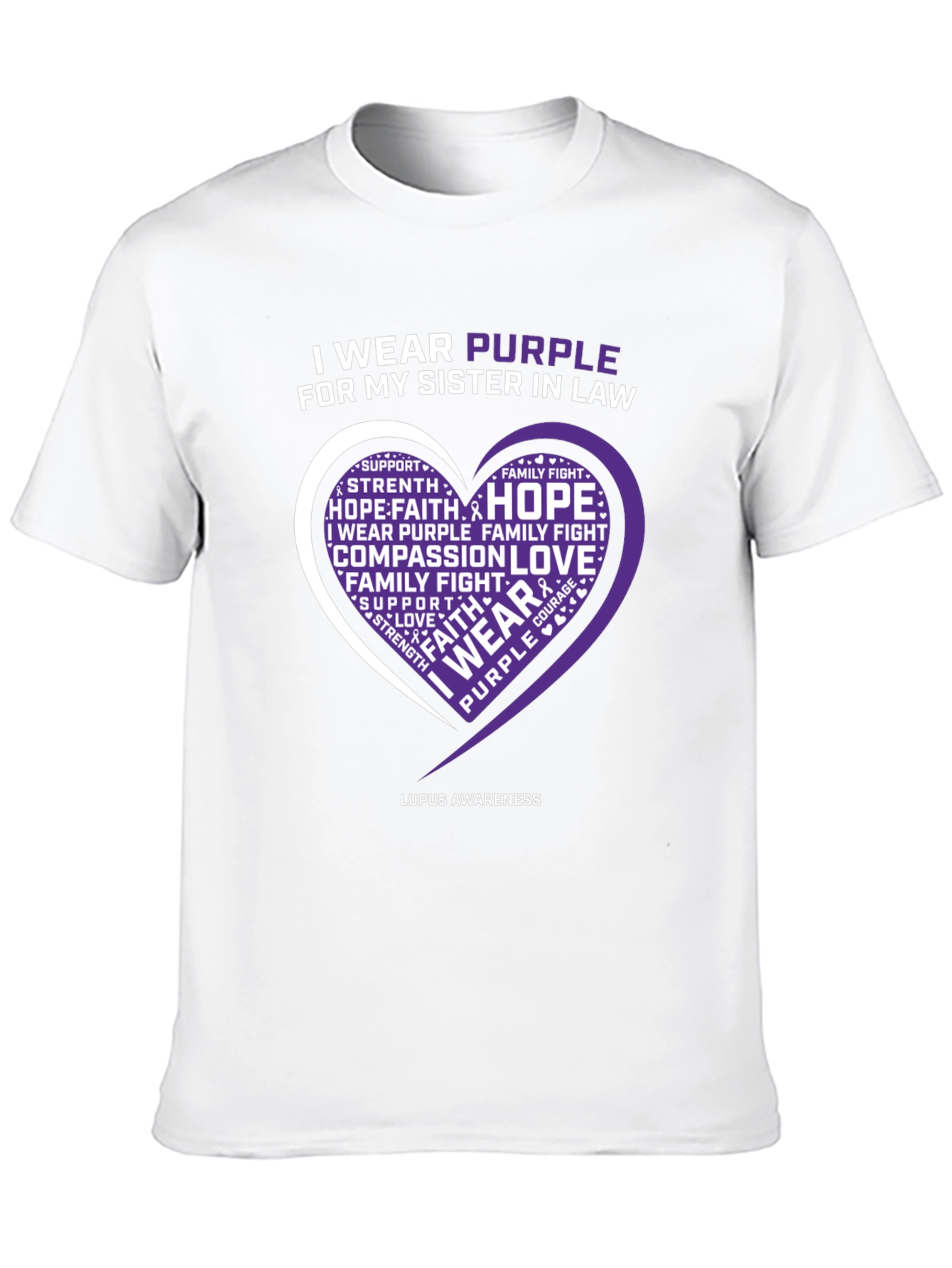 Purple Lupus Awareness Heart T-Shirt