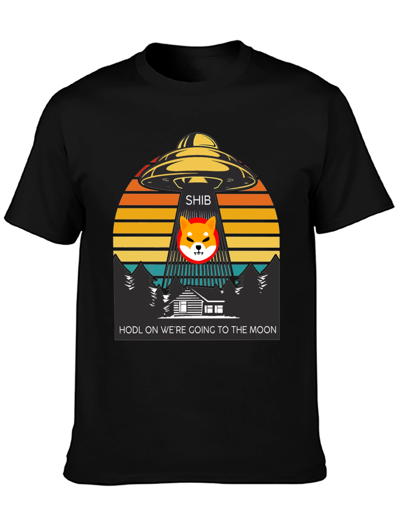 HODL To The Moon Shiba Inu T-Shirt – UFO Crypto Graphic Tee