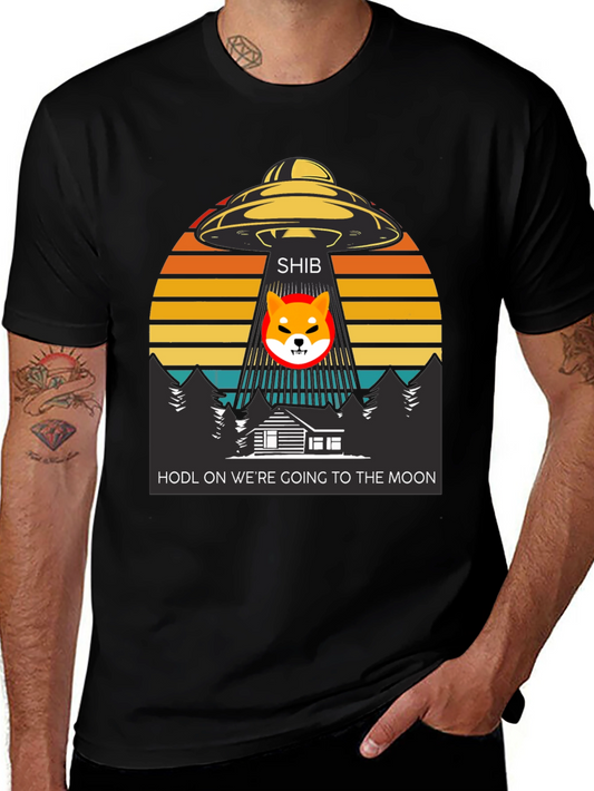 HODL To The Moon Shiba Inu T-Shirt – UFO Crypto Graphic Tee