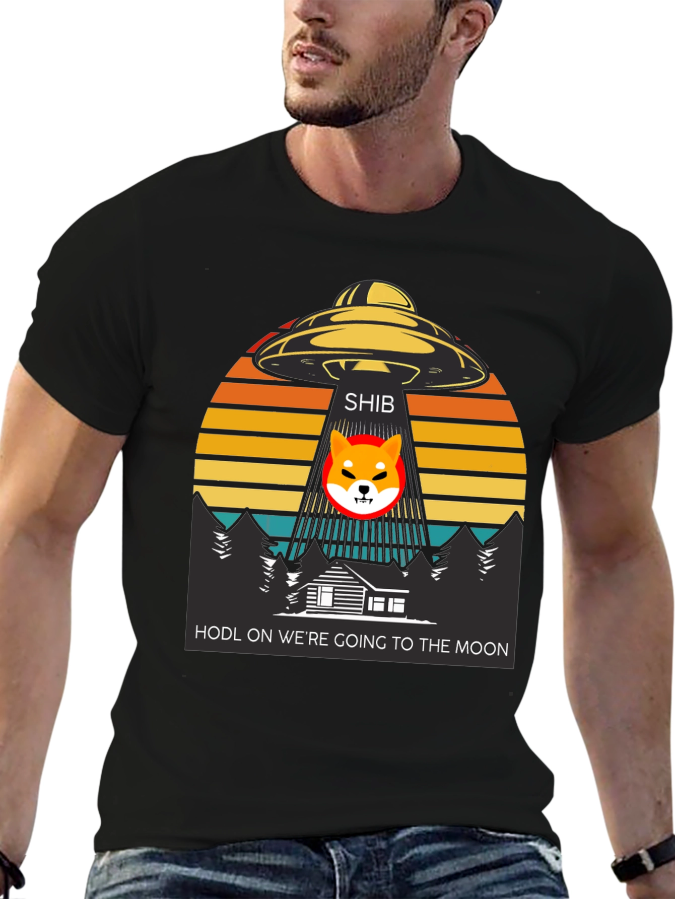 HODL To The Moon Shiba Inu T-Shirt – UFO Crypto Graphic Tee