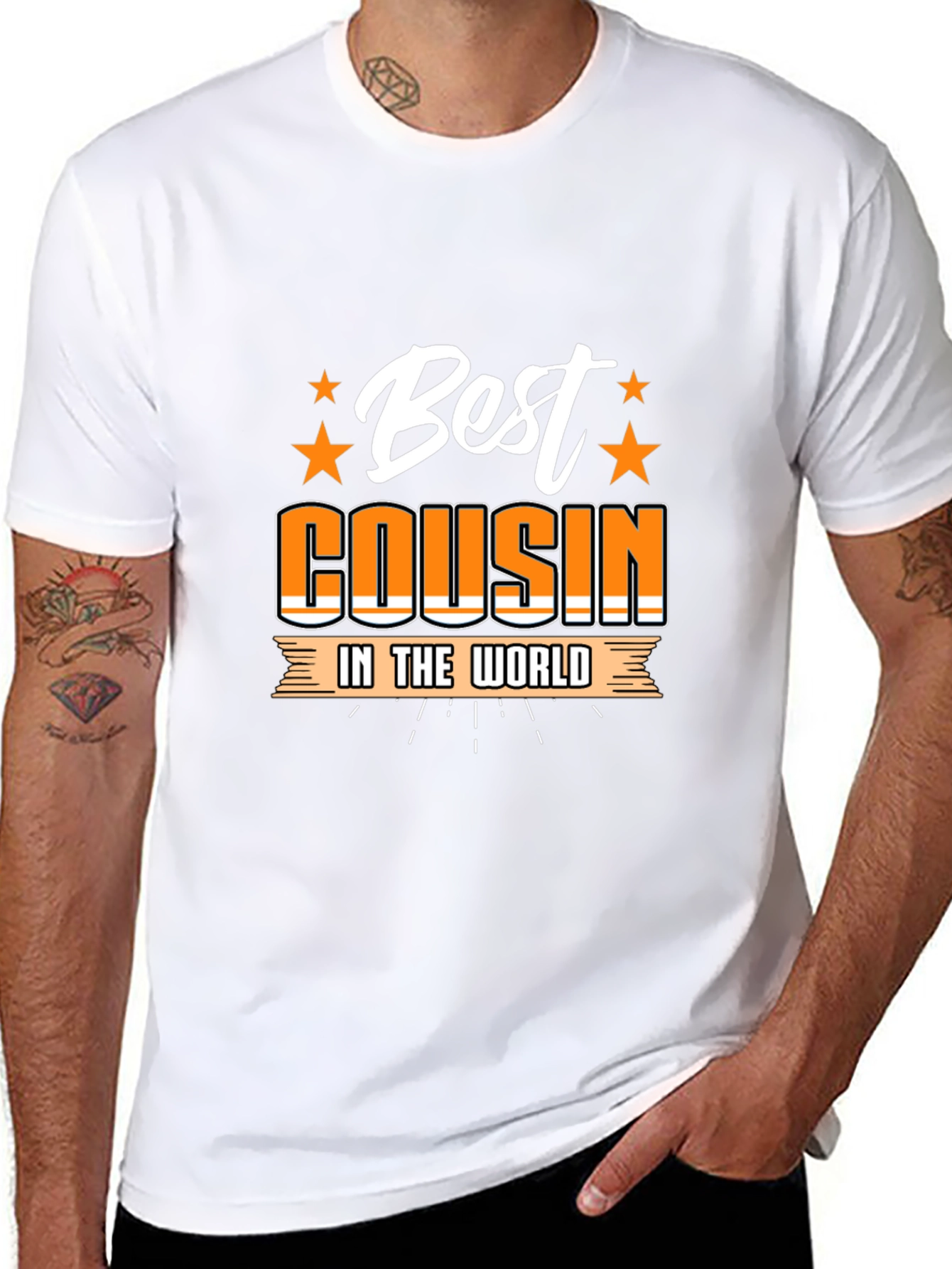 Best Cousin in the World Black Graphic T-Shirt