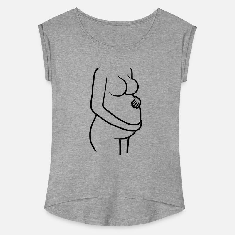 Pregnant woman holding belly