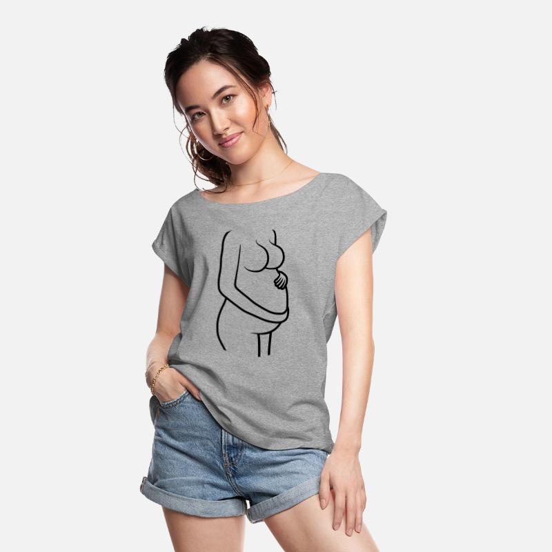 Pregnant woman holding belly