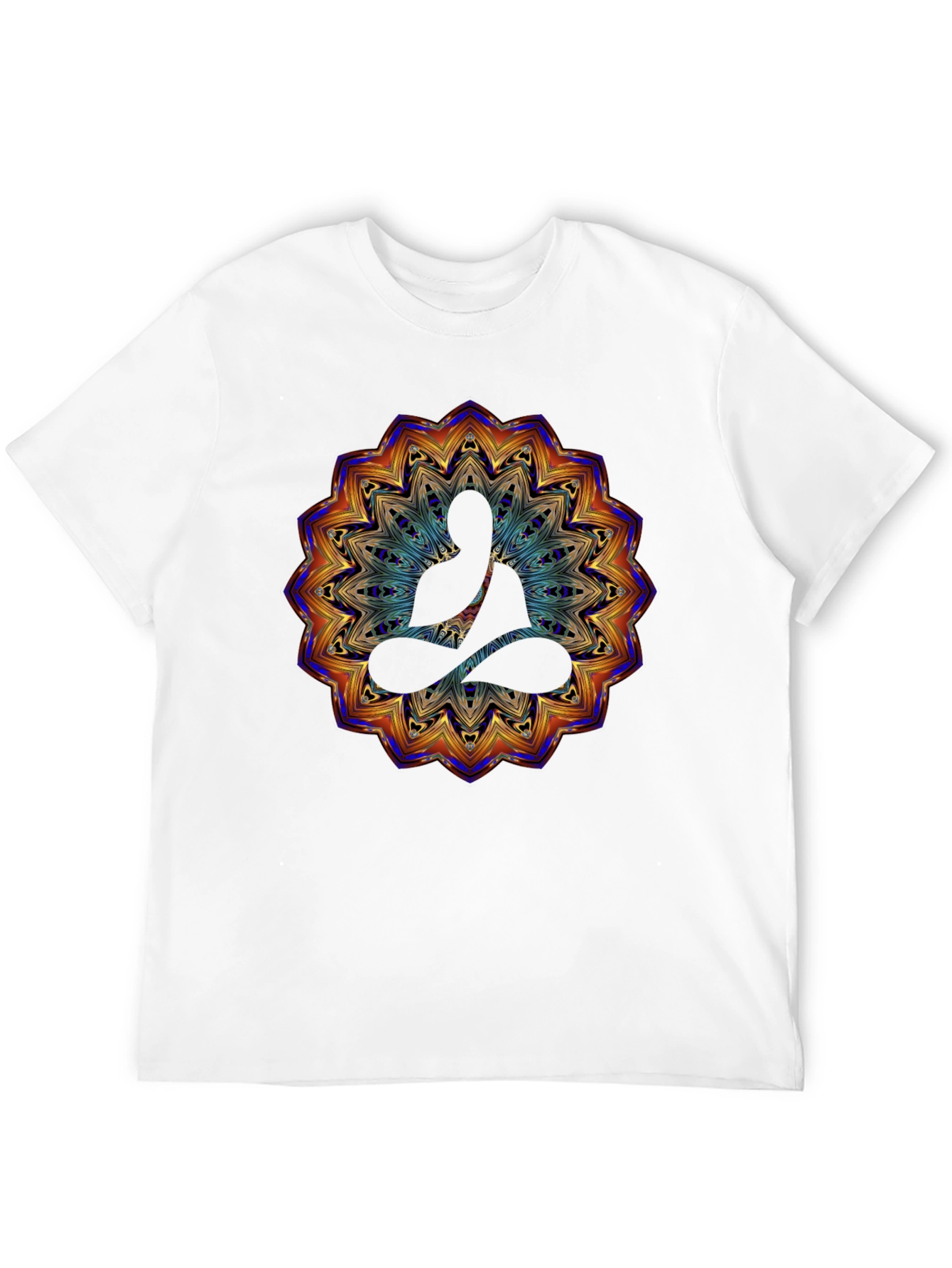 Buddha Mandala Graphic Print T-Shirt - Black