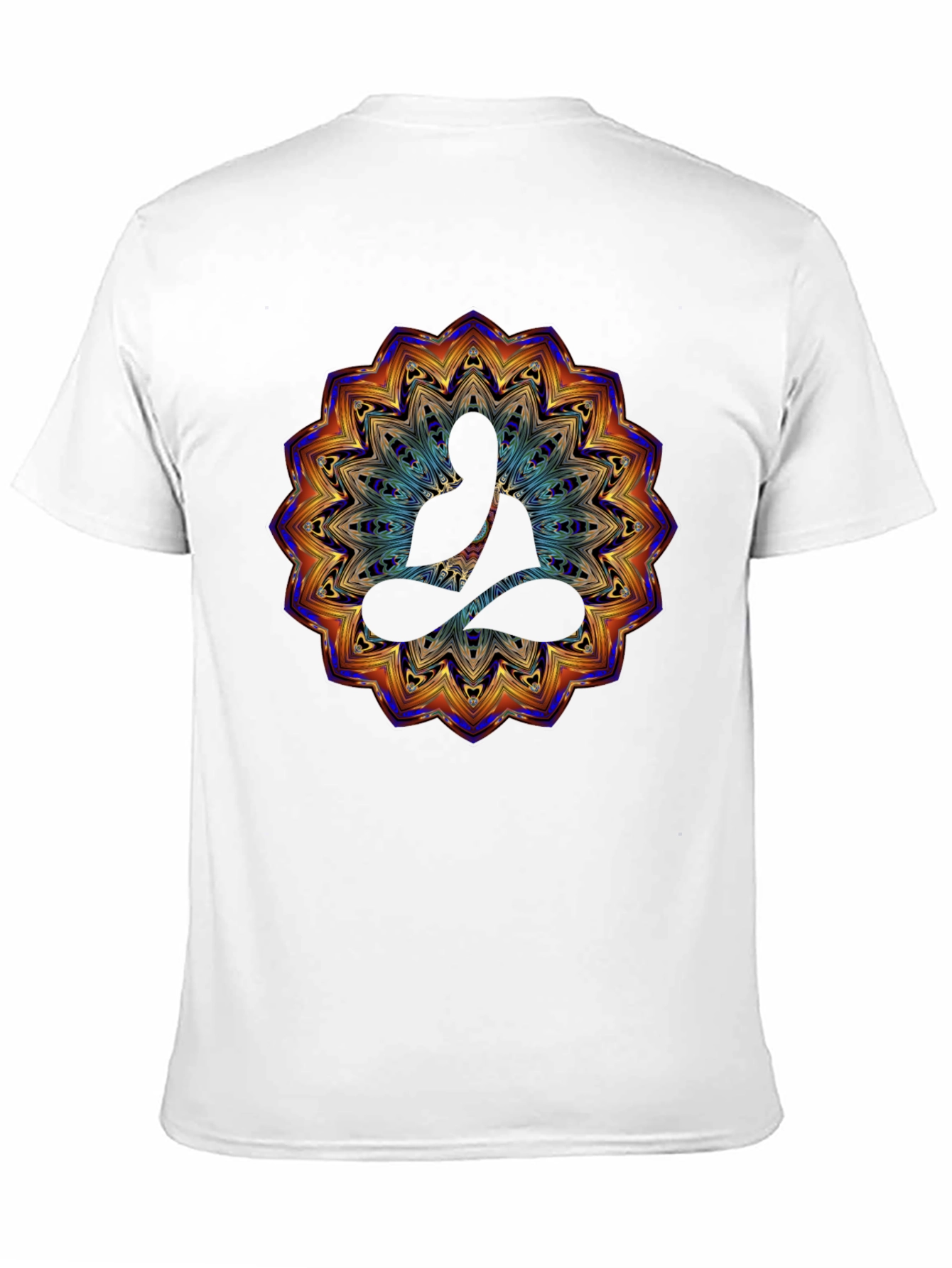 Buddha Mandala Graphic Print T-Shirt - Black