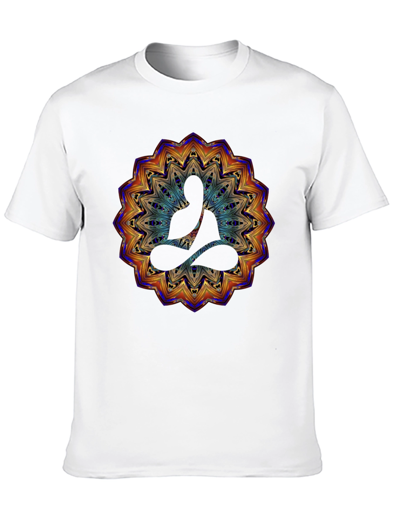 Buddha Mandala Graphic Print T-Shirt - Black