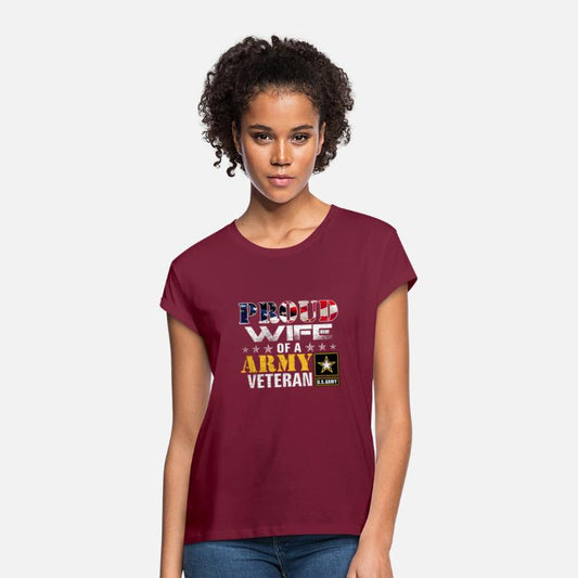 Proud Wife Of A Army Veteran American Flag Militar