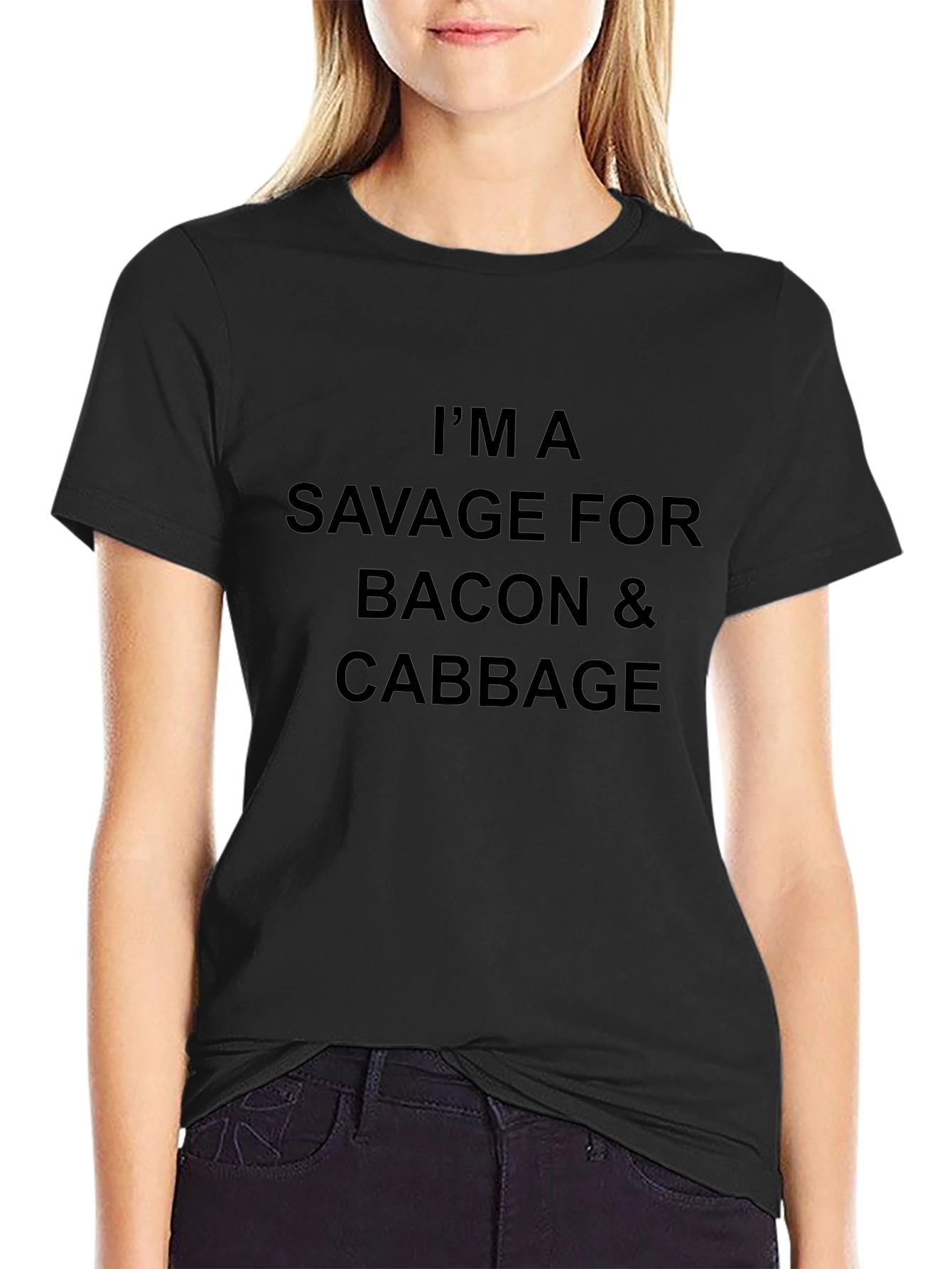 Savage for Bacon & Cabbage Black T-Shirt