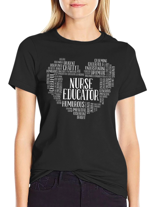 Nurse Educator Heart Word Art T-Shirt