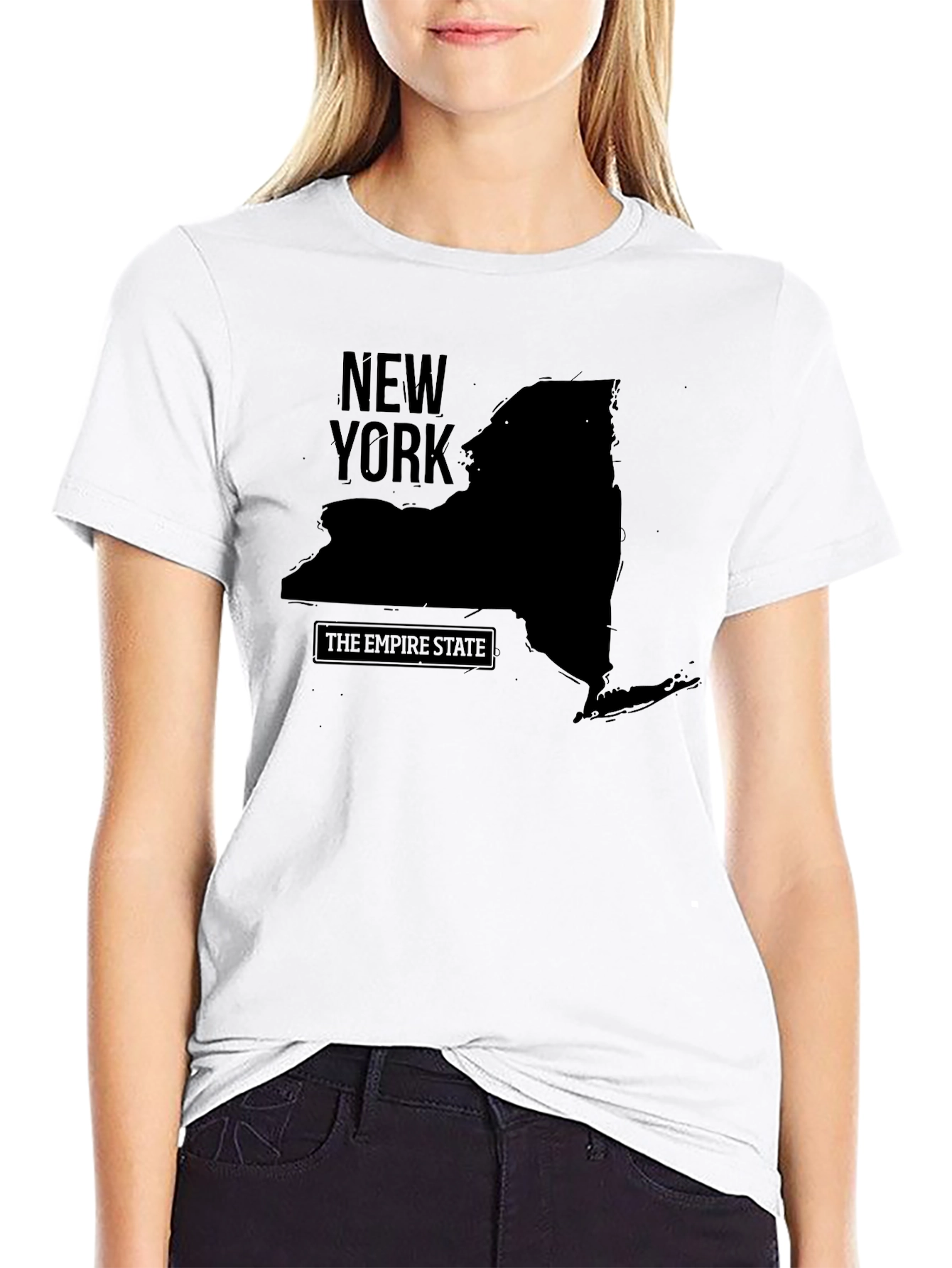 New York State Silhouette Graphic Tee - Black