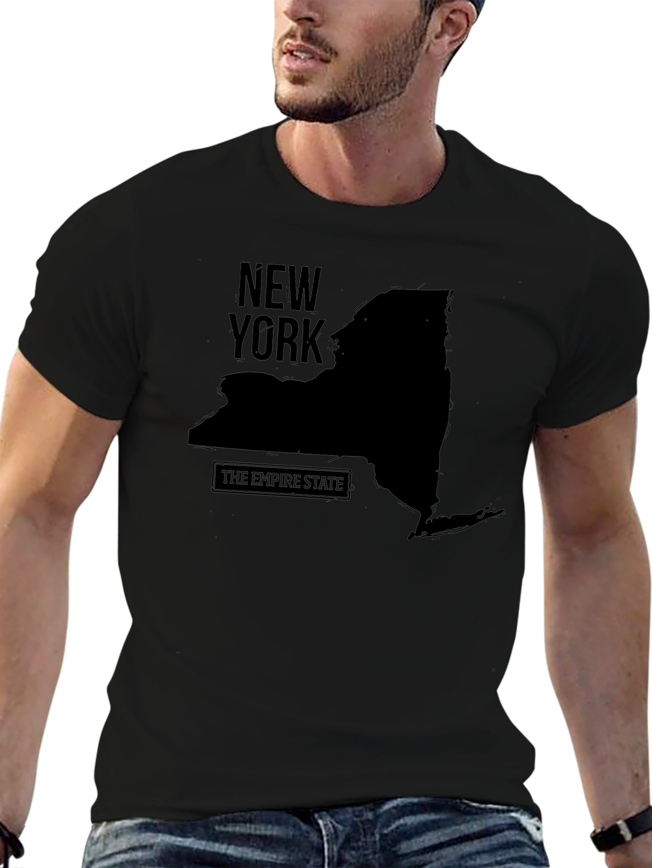 New York State Silhouette Graphic Tee - Black
