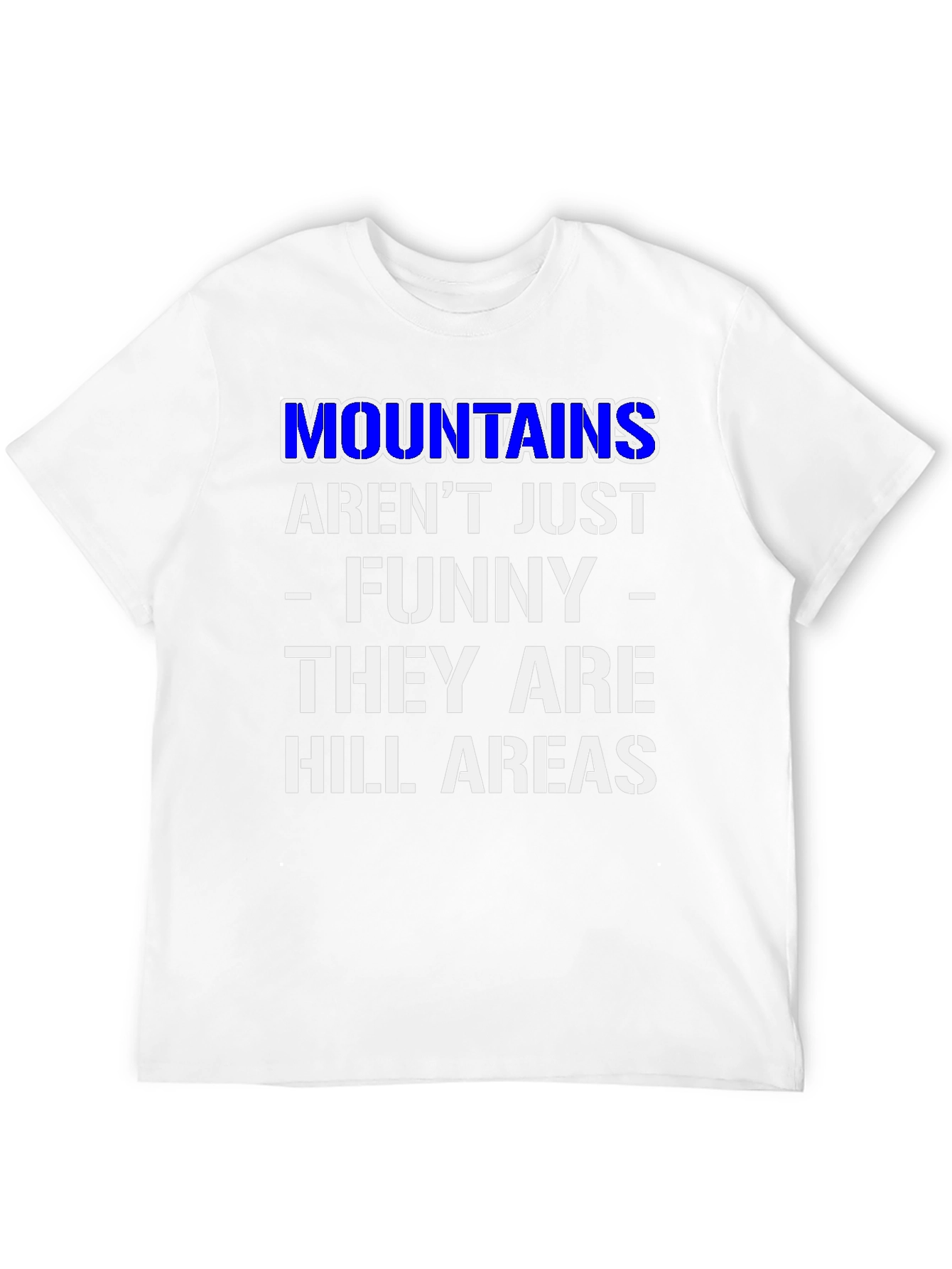 Funny Mountains Hill Areas Black T-Shirt