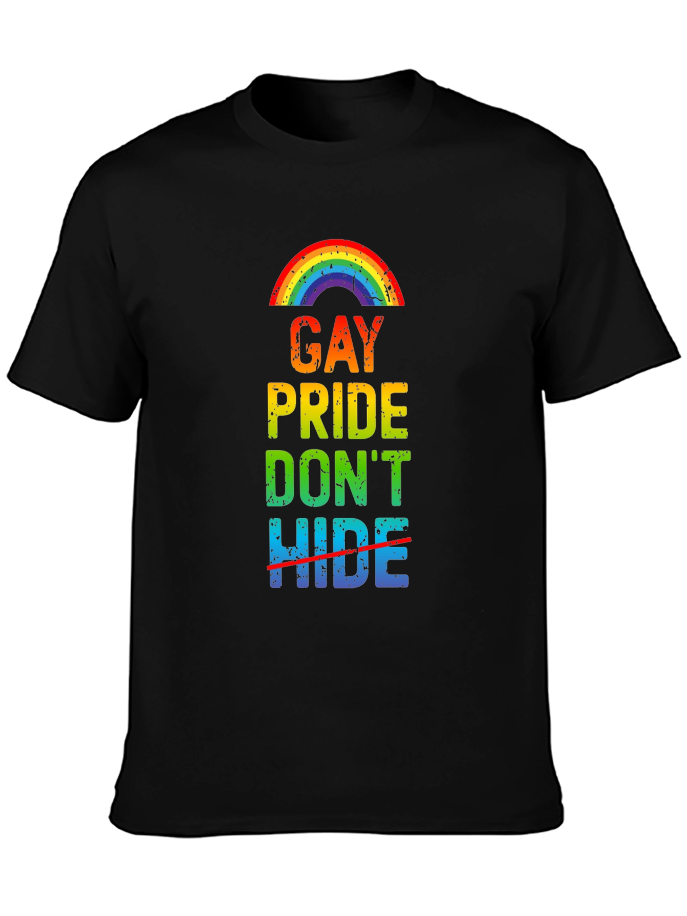 Gay Pride Dont Hide Rainbow Graphic T-Shirt