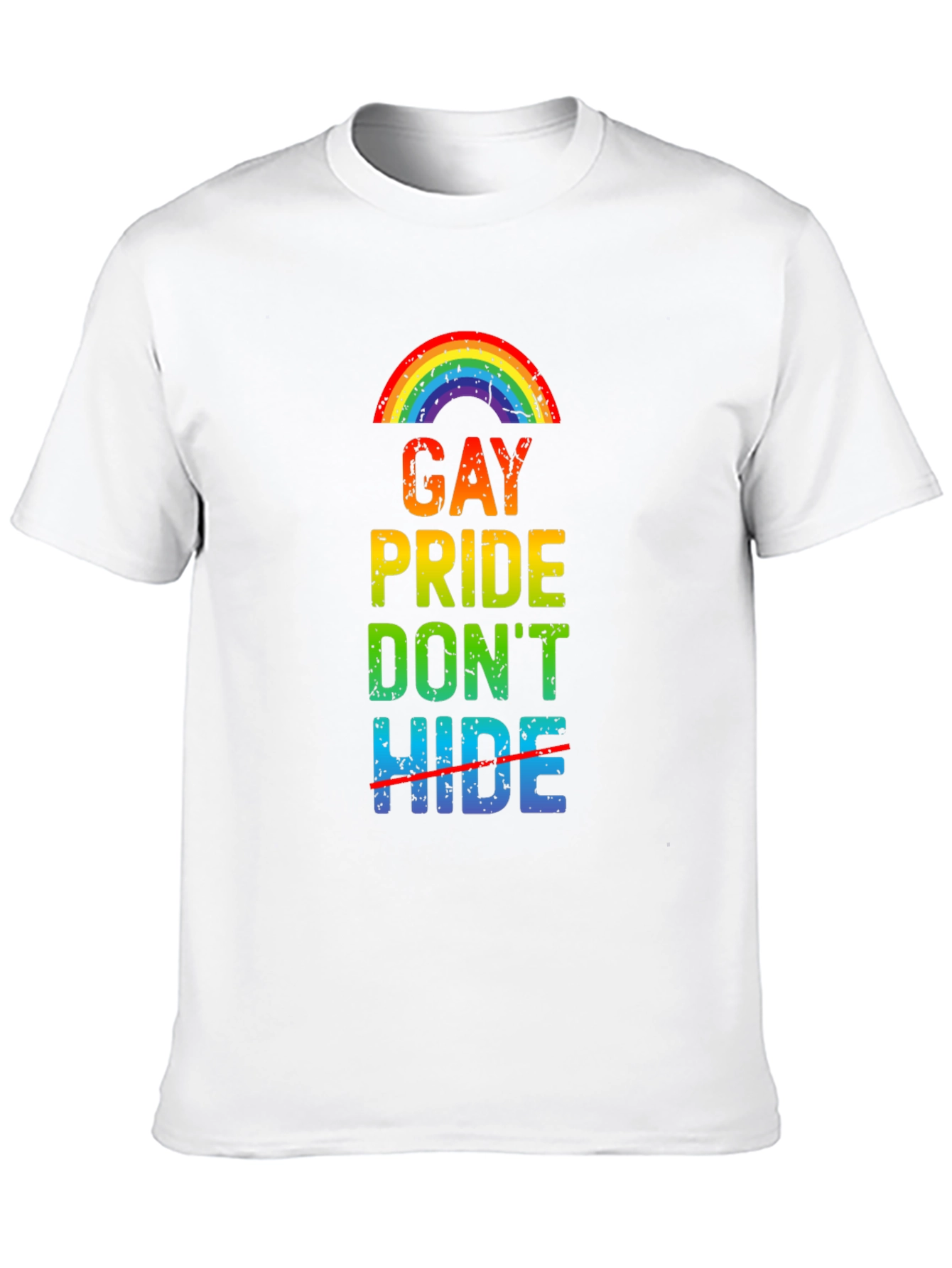 Gay Pride Dont Hide Rainbow Graphic T-Shirt