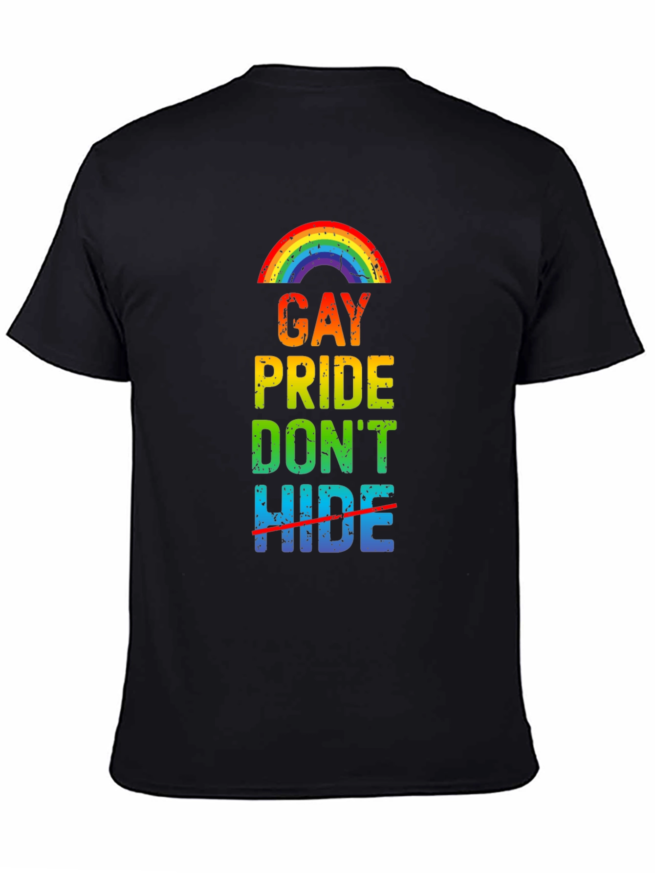 Gay Pride Dont Hide Rainbow Graphic T-Shirt