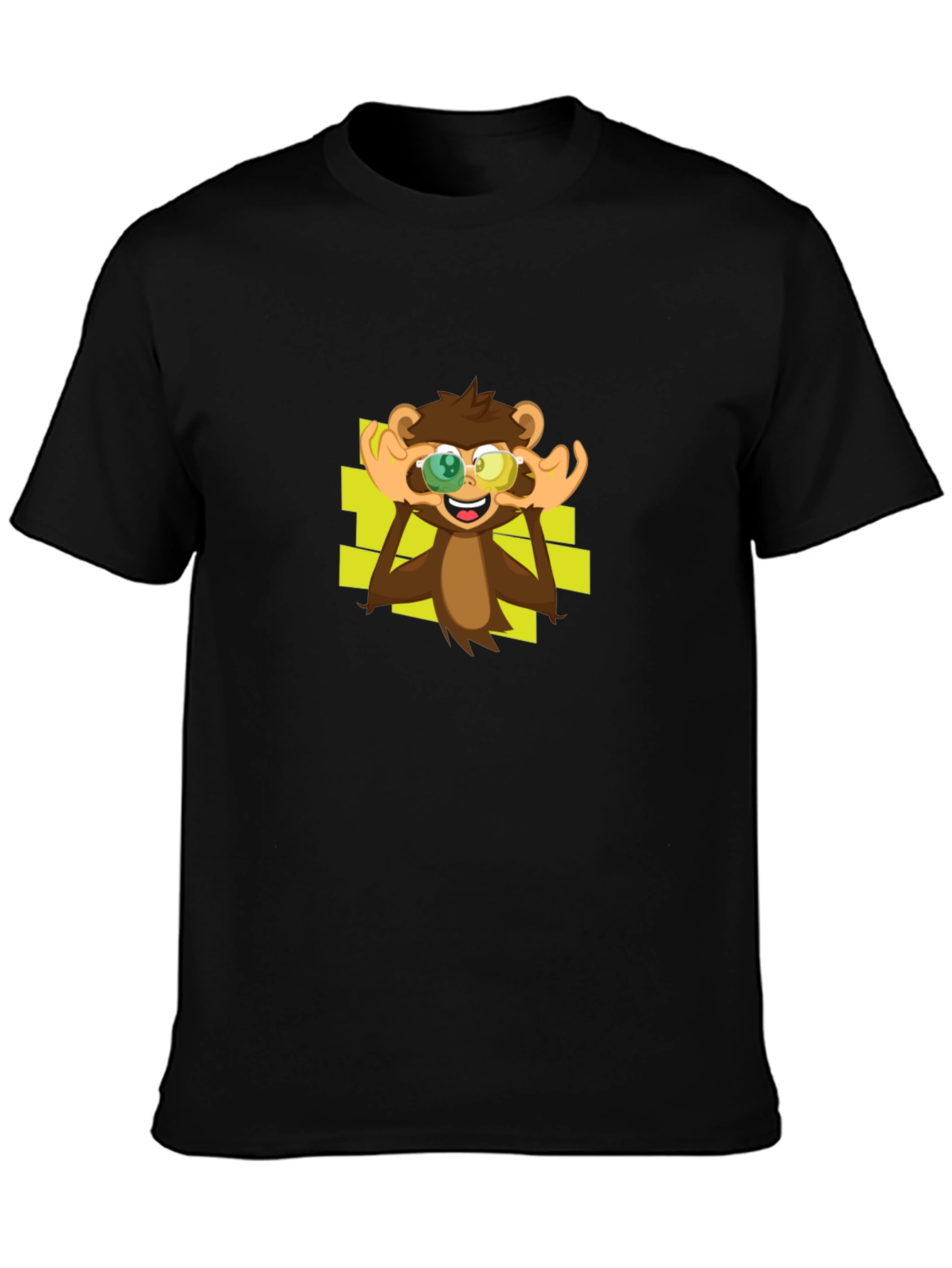 Monkey Graphic Tee - Black Cotton T-Shirt