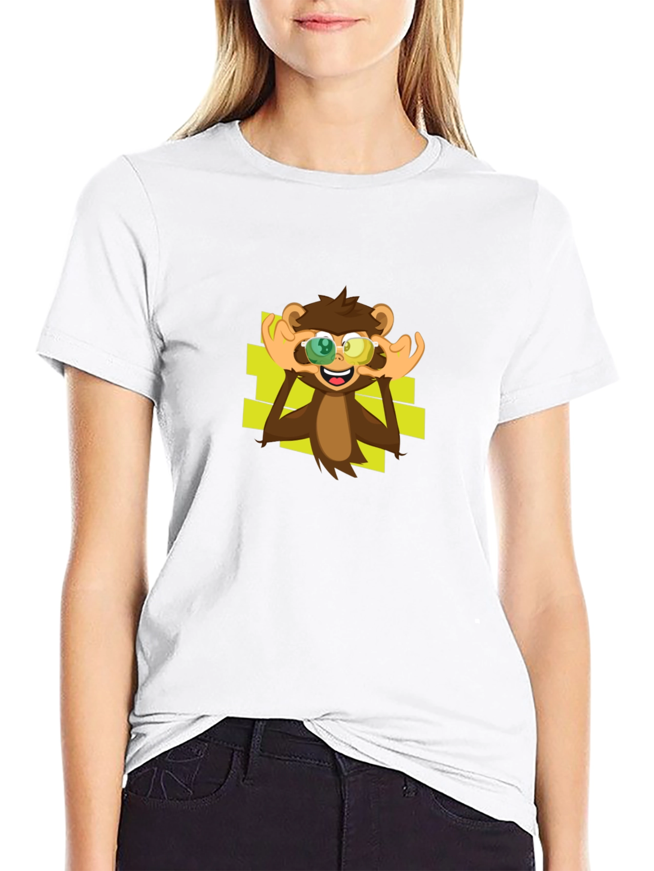 Monkey Graphic Tee - Black Cotton T-Shirt