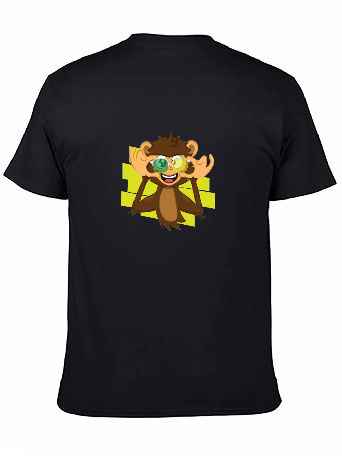 Monkey Graphic Tee - Black Cotton T-Shirt