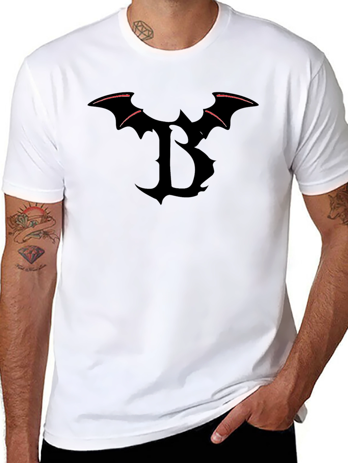 Bat Letter B Black T-Shirt