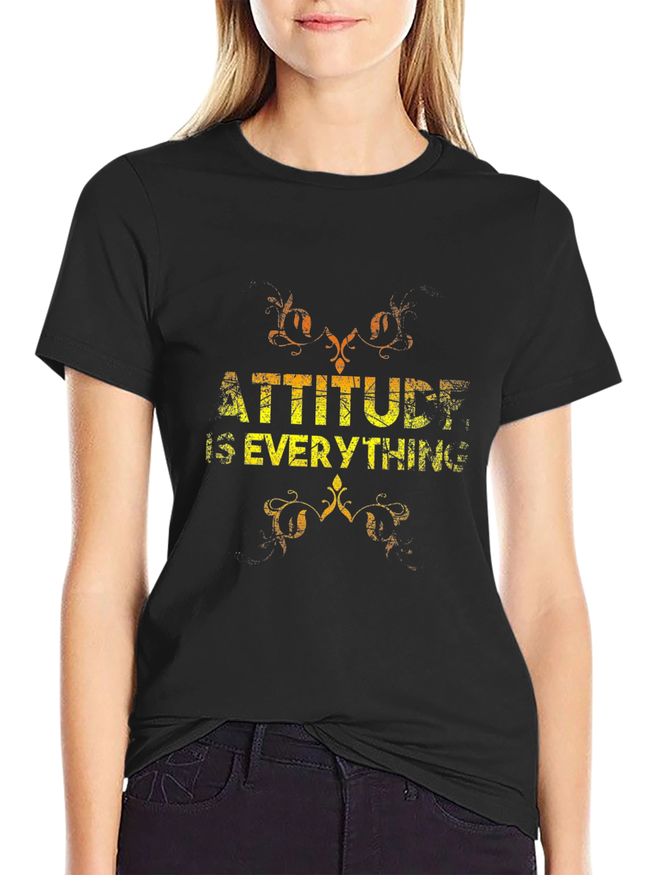 Attitude is Everything Black Graphic Tee