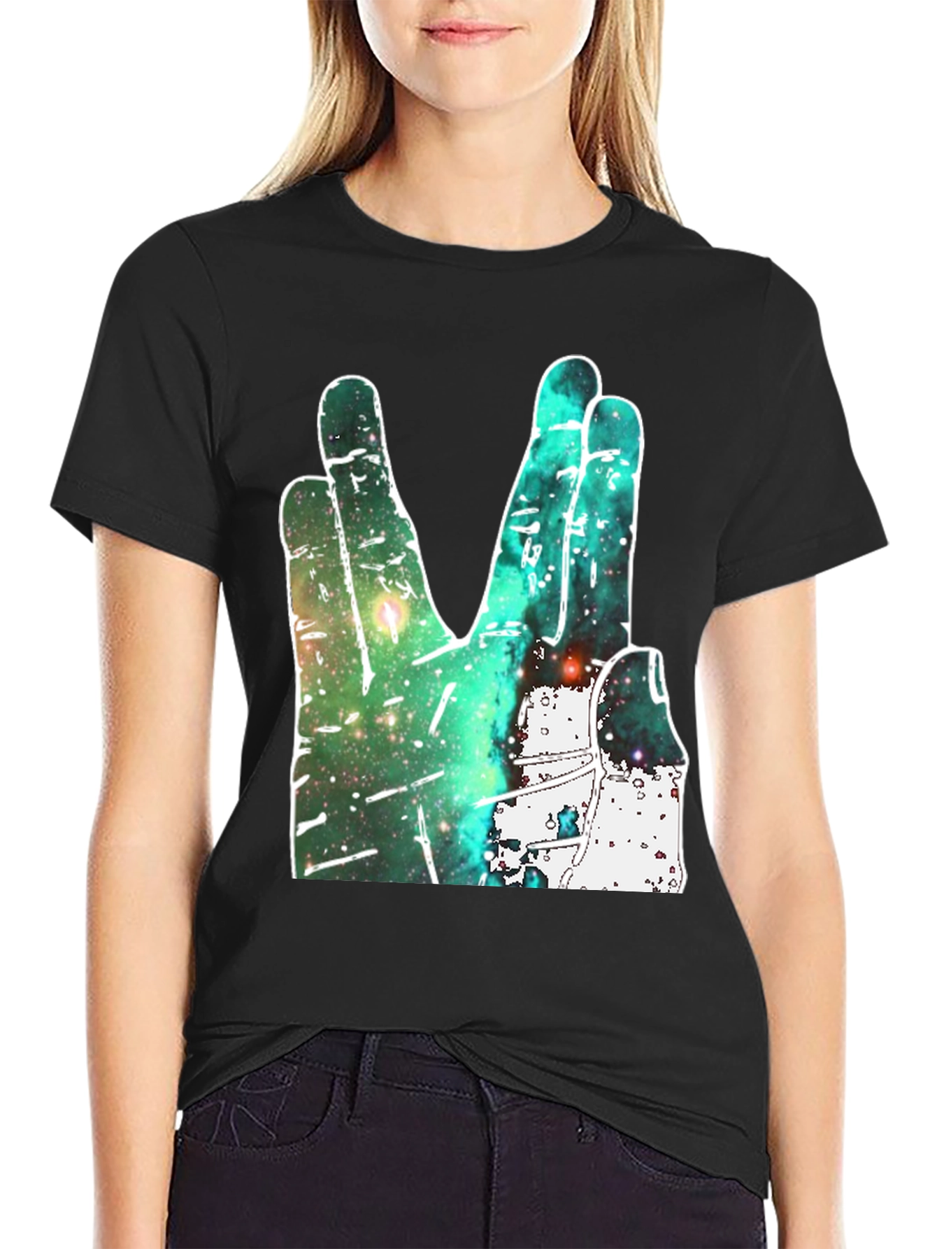 Live Long and Prosper Graphic Tee - Galaxy Hand