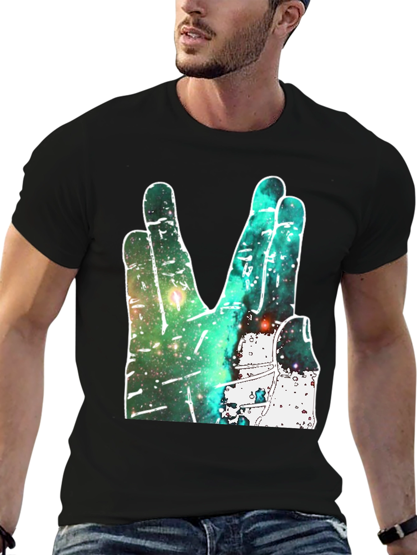 Live Long and Prosper Graphic Tee - Galaxy Hand