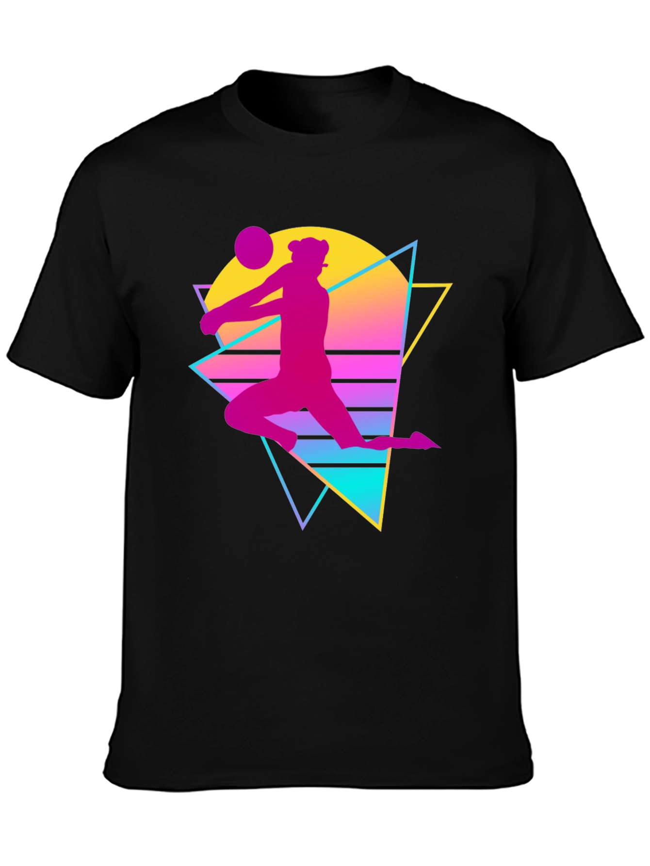 Retro Volleyball Player Graphic Tee