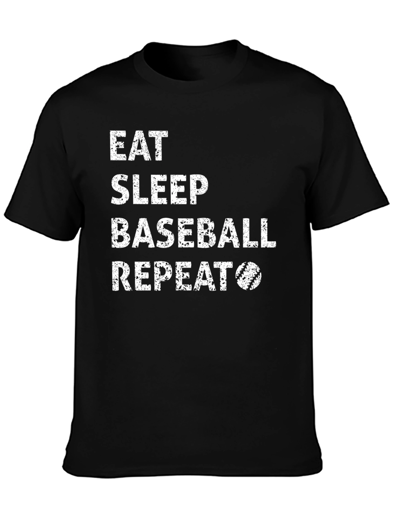 Eat Sleep Baseball Repeat Black T-Shirt