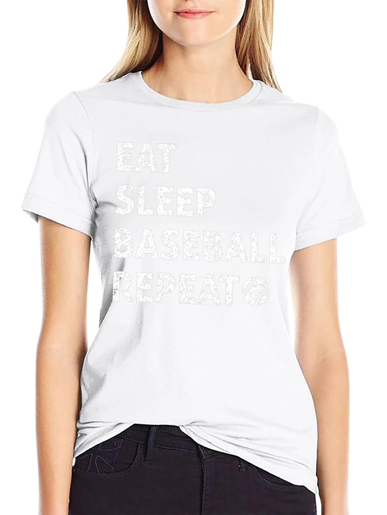 Eat Sleep Baseball Repeat Black T-Shirt