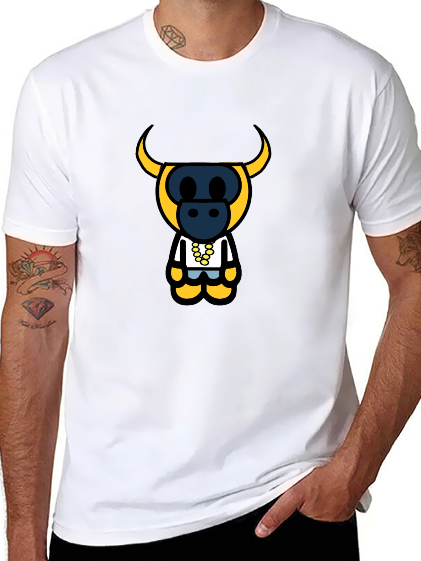 Bull Character Black T-Shirt
