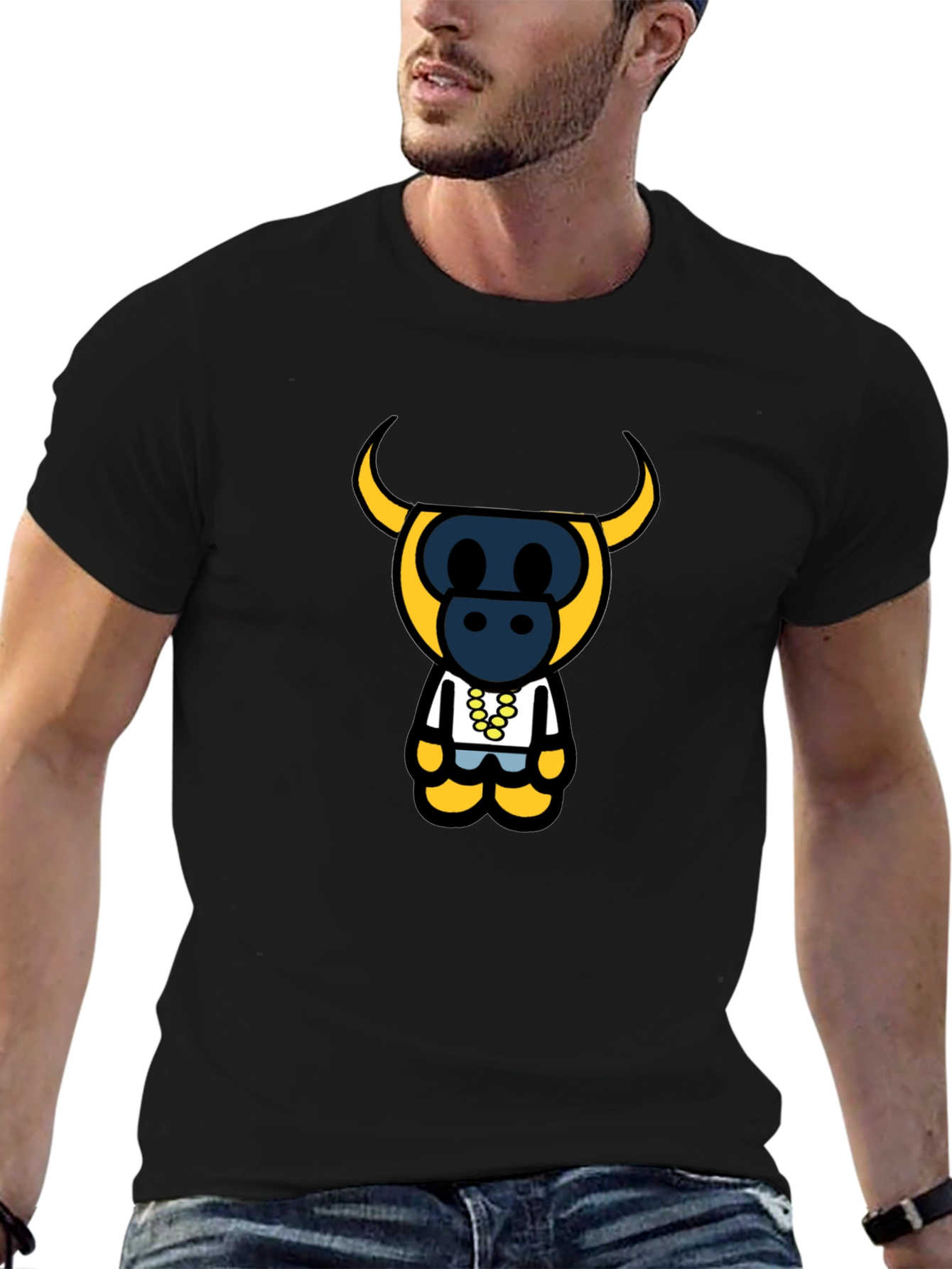 Bull Character Black T-Shirt