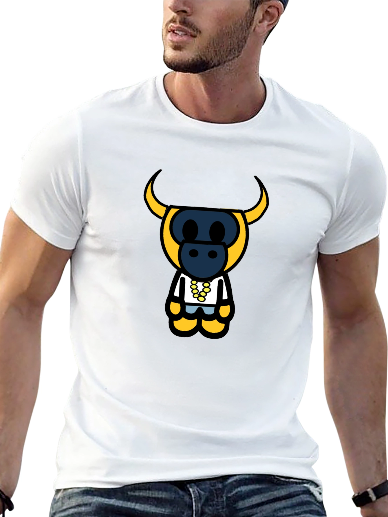 Bull Character Black T-Shirt