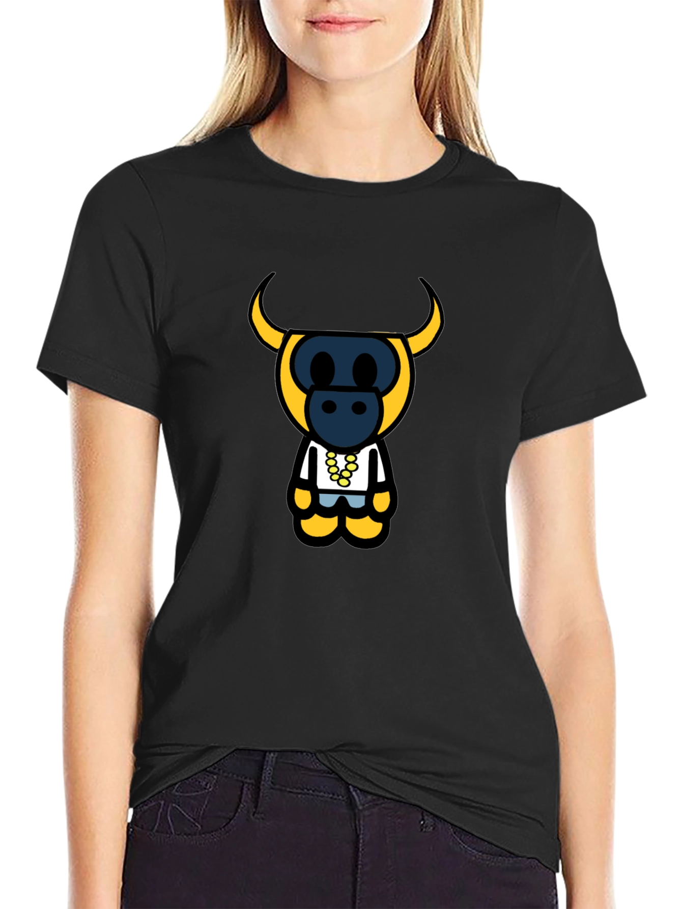 Bull Character Black T-Shirt