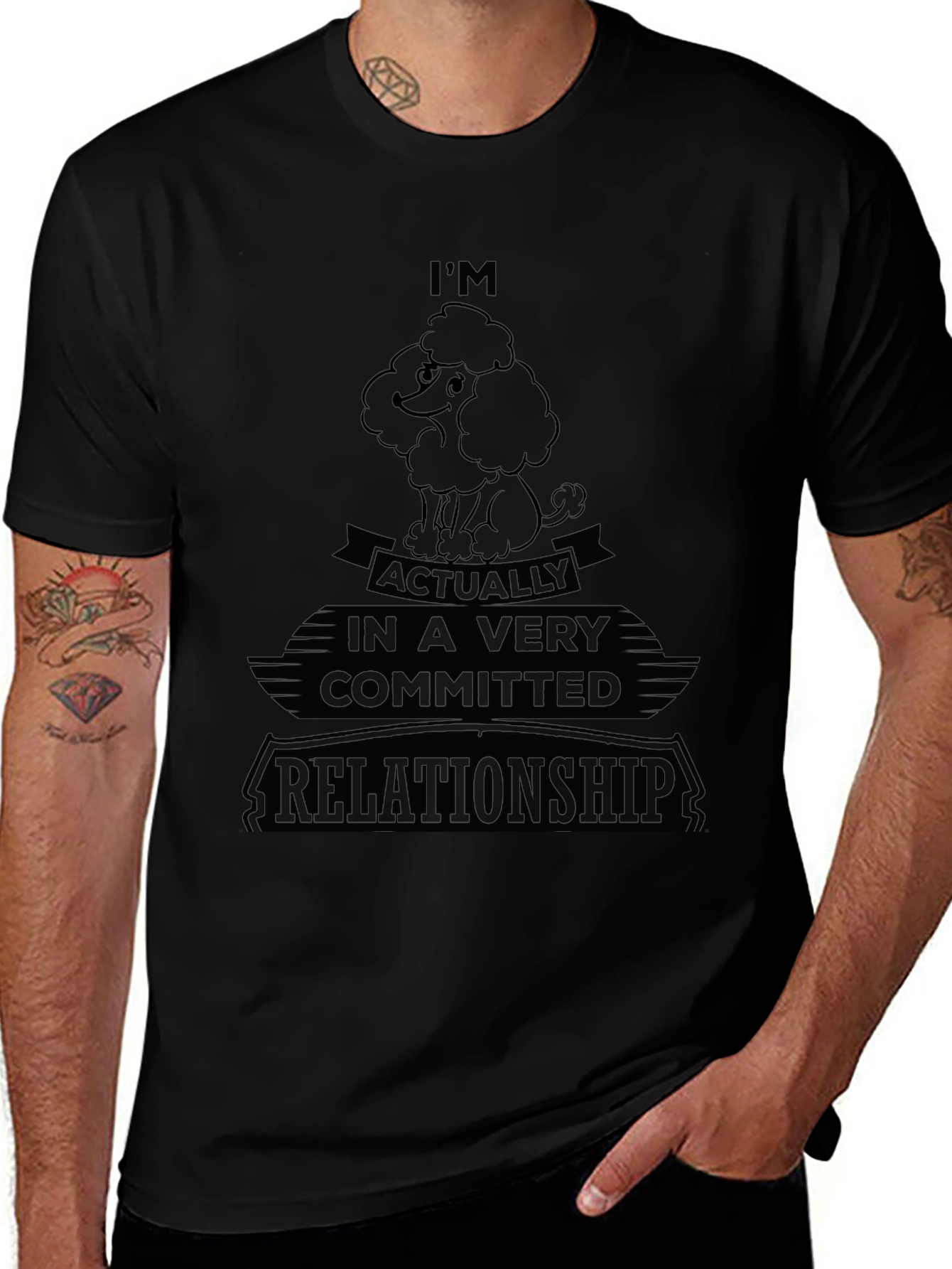 Committed to My Poodle T-Shirt – Funny Dog Lover Graphic Tee Gift