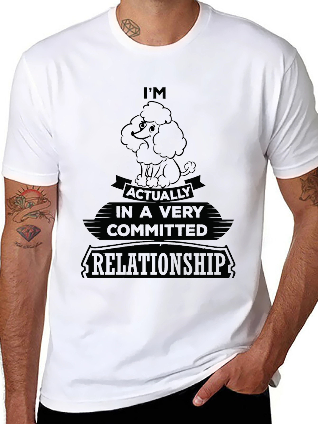Committed to My Poodle T-Shirt – Funny Dog Lover Graphic Tee Gift