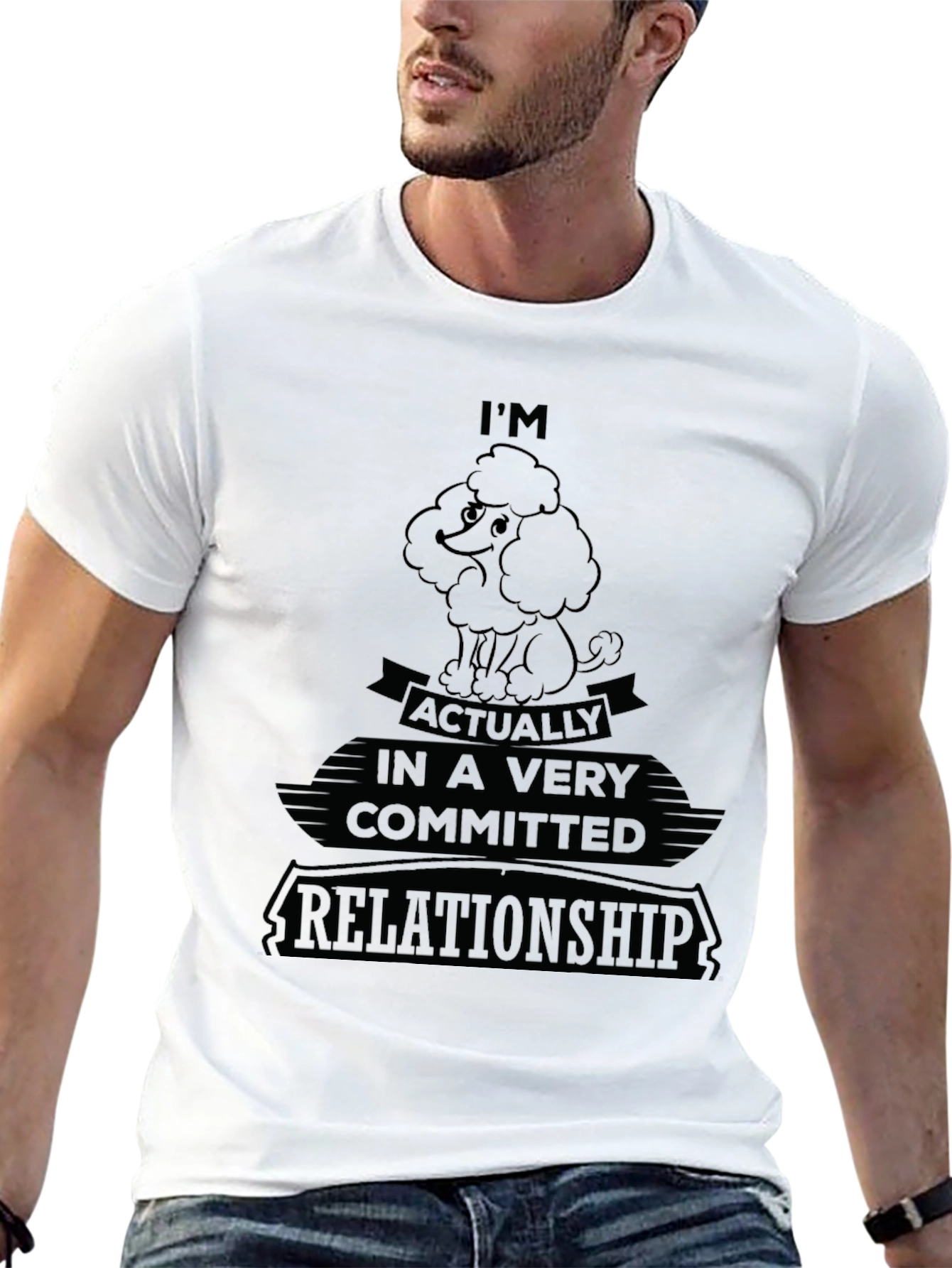 Committed to My Poodle T-Shirt – Funny Dog Lover Graphic Tee Gift
