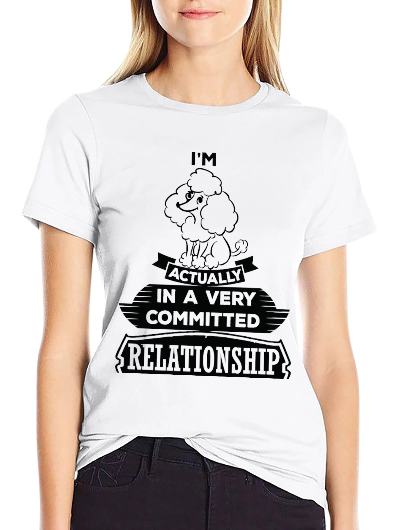 Committed to My Poodle T-Shirt – Funny Dog Lover Graphic Tee Gift