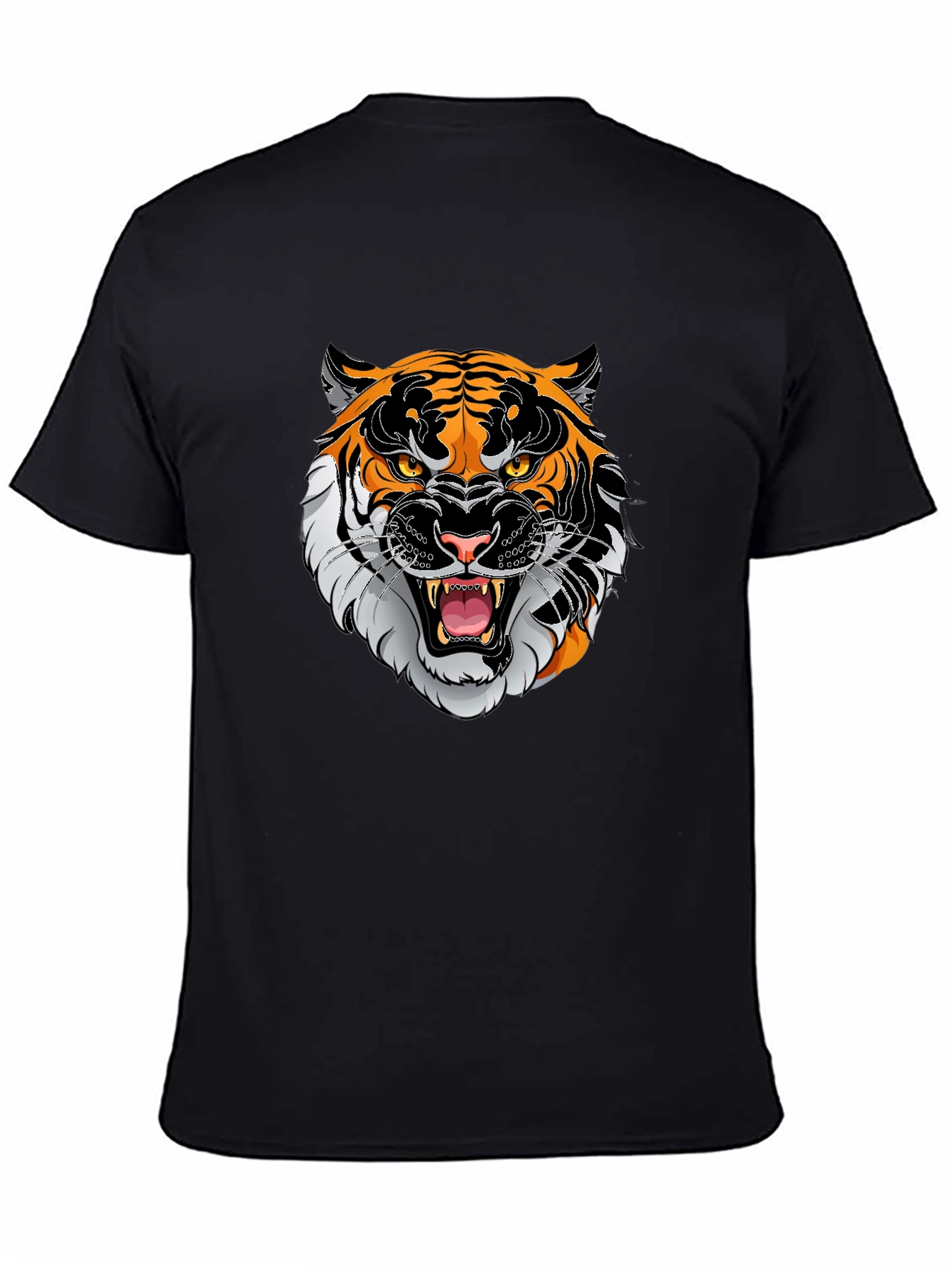 Tiger Graphic Print Black T-Shirt
