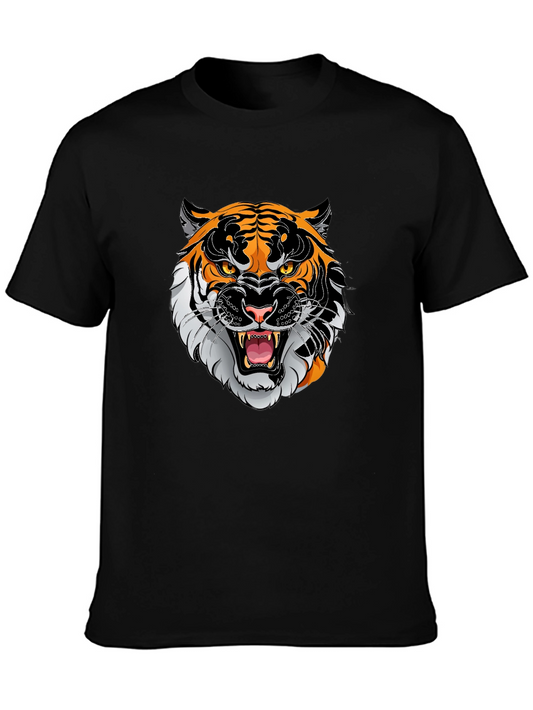 Tiger Graphic Print Black T-Shirt