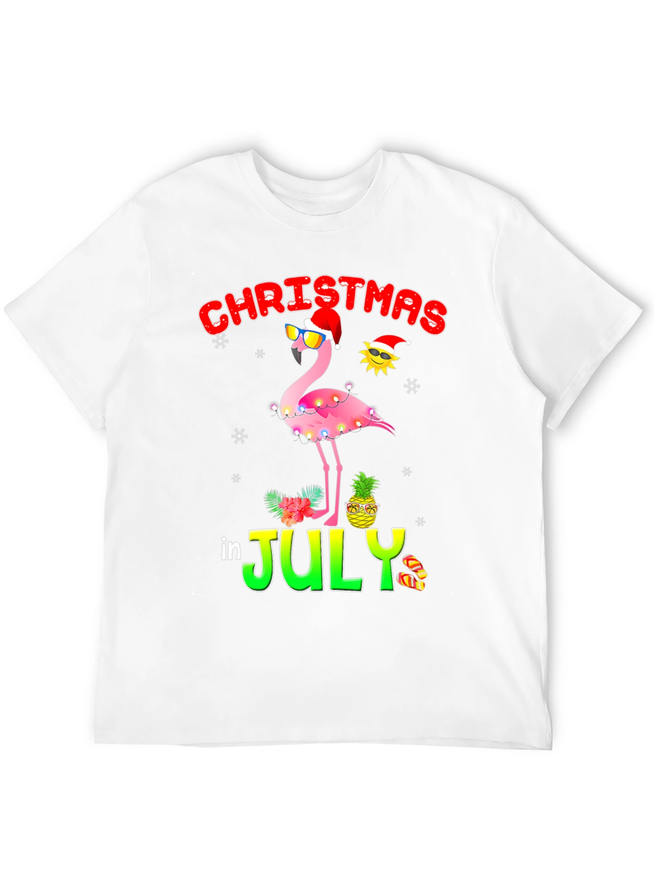 Christmas in July Flamingo T-Shirt
