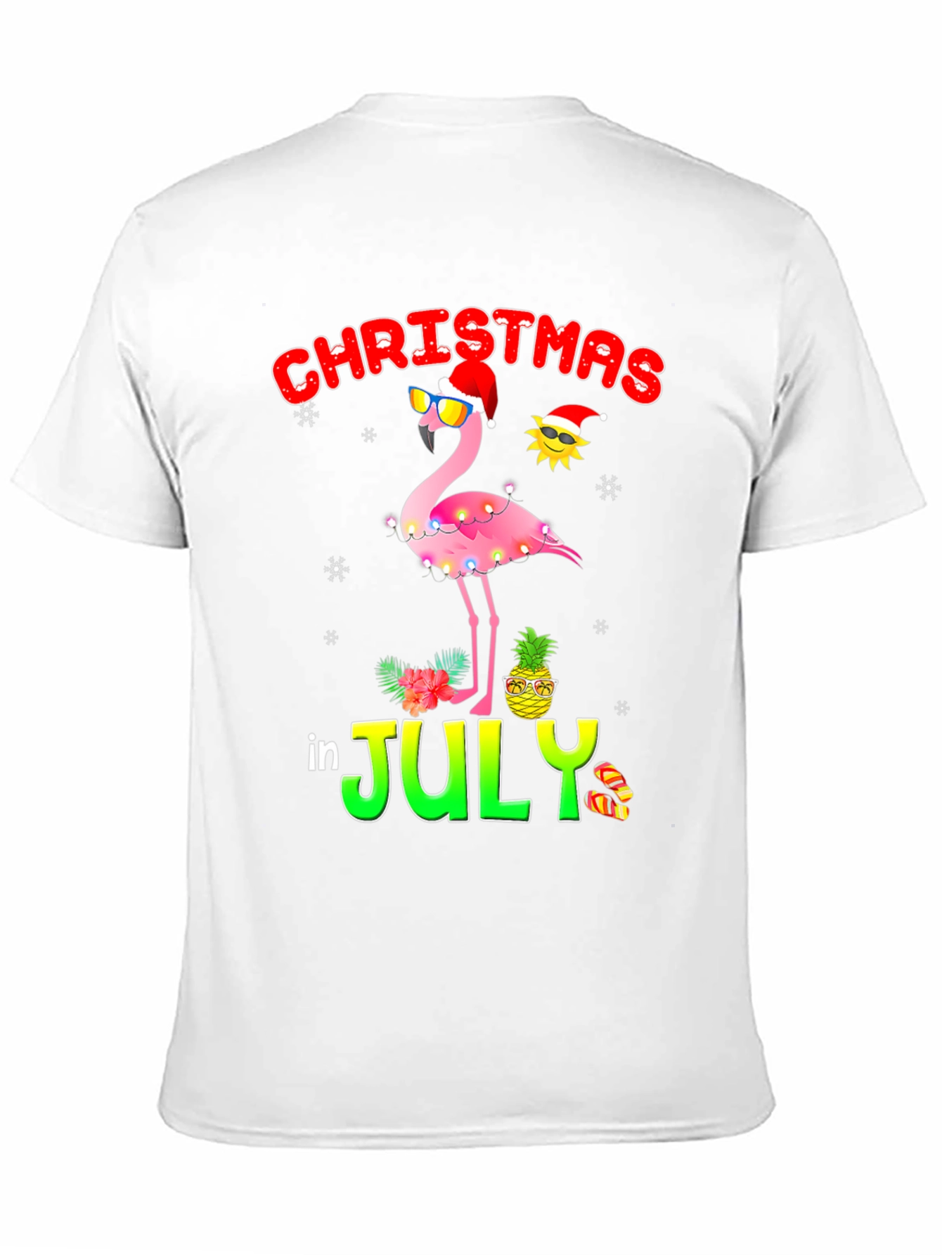 Christmas in July Flamingo T-Shirt