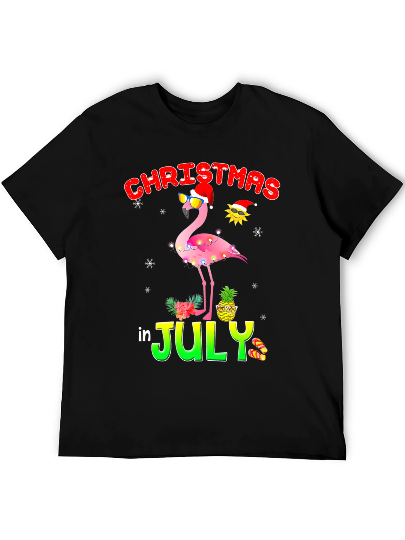 Christmas in July Flamingo T-Shirt